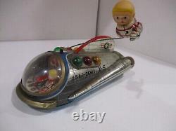 Gemini X-5 Space Ship Vintage Tin Toy Tested Works Good