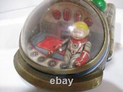 Gemini X-5 Space Ship Vintage Tin Toy Tested Works Good