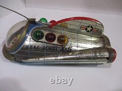 Gemini X-5 Space Ship Vintage Tin Toy Tested Works Good