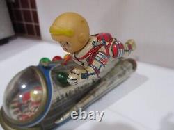 Gemini X-5 Space Ship Vintage Tin Toy Tested Works Good