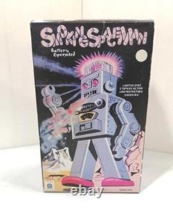 HA HA TOY Vintage Electric Tin Toy Robot Smoking Spaceman Silver Reproduction
