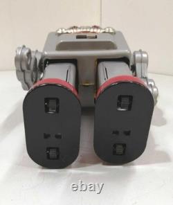HA HA TOY Vintage Electric Tin Toy Robot Smoking Spaceman Silver Reproduction