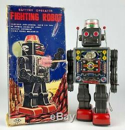 HORIKAWA -FIGHTING ROBOT- VINTAGE 1960's JAPANESE MASUDAYA TIN PLATE SPACE TOY