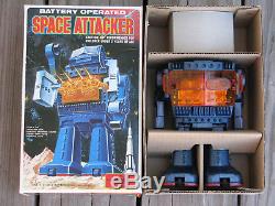 HORIKAWA Vintage B/O 9 SPACE ATTACKER Plastic Robot Toy NEW in Box JAPAN