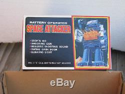 HORIKAWA Vintage B/O 9 SPACE ATTACKER Plastic Robot Toy NEW in Box JAPAN