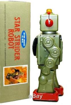 Horikawa Robot Tin Toy Star Strider Japan Vintage Space Toy Green Metal House