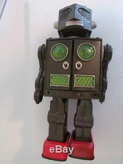 Horikawa Sh Attacking Martian Robot Brown Tin Plastic Japan Vintage Space Toy