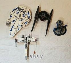Huge Lego Star Wars Lot 4 Large Vintage Sets 98% complete Falcon, Xwing, etc