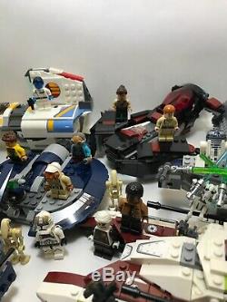 LEGO Star Wars LOT Jedi fighter, Combat Speeder Five Add Ships And Minifigures