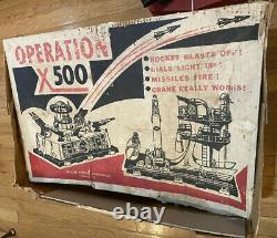 Large Vintage 1960 Deluxe Reading Operation X-500 Space Playset With Rare Box