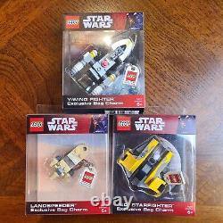 Lego Star Wars Bag Charms Y-Wing Jedi Starfighter Landspeeder RARE VINTAGE 2007