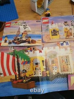 Lego Vintage Pirate 6267 Lagoon Lock-Up 6259broadsides brig and 6261raft raider