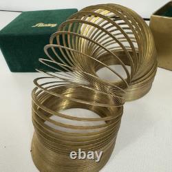Limited Edition Vintage Brass Slinky in Frederick & Nelson Green Felt withGold box