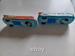 Lot 2 Vintage Interkozmosz Battery Operated Tin Space Car-made In Hungary Read