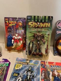 Lot Of 20 Vintage Action Figures Fantastic Four Spawn Lost In Space Germs