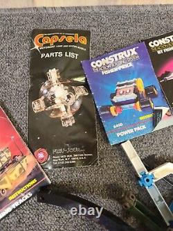Lot Vintage Construx Capsela Space Construction Sets 6450, 6330, 586, 579, 6003