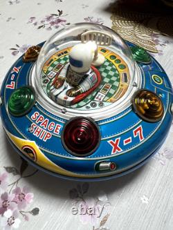 MASUDAYA TIN toy X-7 Space Ship Flying Saucer Made in Japan Vintage