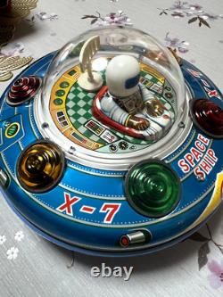 MASUDAYA TIN toy X-7 Space Ship Flying Saucer Made in Japan Vintage