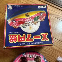 MASUDAYA X-7 SPACE SHIP Vintage Pink Japanese Tin Toy Unchecked Junk With Box