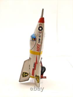MASUYA SAM-A7 NIKE Space Rocket Vintage Tin Toy Friction Drive Litho Japan