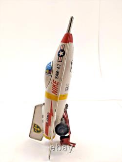 MASUYA SAM-A7 NIKE Space Rocket Vintage Tin Toy Friction Drive Litho Japan