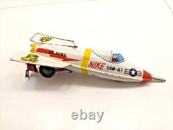 MASUYA SAM-A7 NIKE Space Rocket Vintage Tin Toy Friction Drive Litho Japan