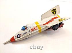 MASUYA SAM-A7 NIKE Space Rocket Vintage Tin Toy Friction Drive Litho Japan