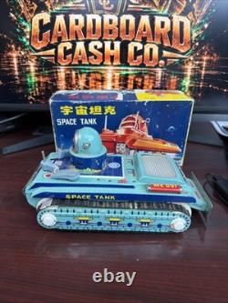 ME 091 VINTAGE SPACE TANK SPACE TOY TIN LITHO IN ORIGINAL BOX 1960s WORKING