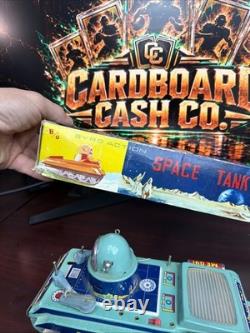 ME 091 VINTAGE SPACE TANK SPACE TOY TIN LITHO IN ORIGINAL BOX 1960s WORKING