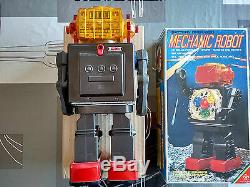 MIB MINT TIN 1970s VINTAGE YONEZAWA MECHANIC ROBOT ROBOTER MADE IN JAPAN
