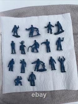 Marx Tom Corbett Blue Rubber Astronauts 1950s Vtg Space Playset Figures 16 Nice