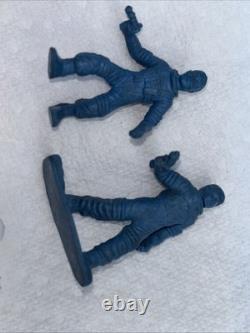 Marx Tom Corbett Blue Rubber Astronauts 1950s Vtg Space Playset Figures 16 Nice