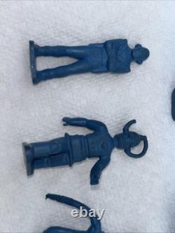 Marx Tom Corbett Blue Rubber Astronauts 1950s Vtg Space Playset Figures 16 Nice