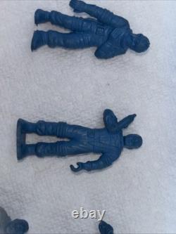 Marx Tom Corbett Blue Rubber Astronauts 1950s Vtg Space Playset Figures 16 Nice