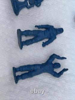 Marx Tom Corbett Blue Rubber Astronauts 1950s Vtg Space Playset Figures 16 Nice