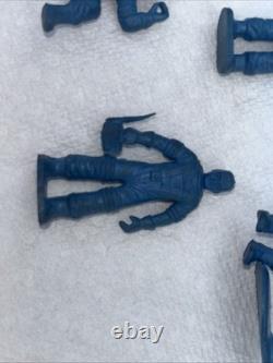 Marx Tom Corbett Blue Rubber Astronauts 1950s Vtg Space Playset Figures 16 Nice