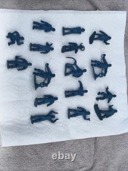 Marx Tom Corbett Blue Rubber Astronauts 1950s Vtg Space Playset Figures 16 Nice