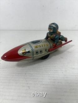 Masudaya Billy on Rocket Tin Friction Toy 1960s Vintage Space Japan Rare