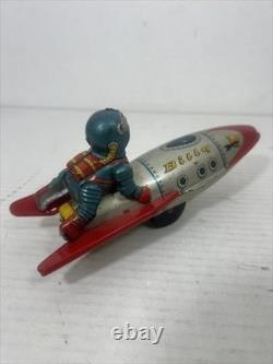 Masudaya Billy on Rocket Tin Friction Toy 1960s Vintage Space Japan Rare