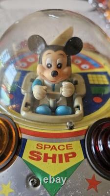 Masudaya Disney Mickey Mouse Tin Toy Space Saucer Vintage Showa