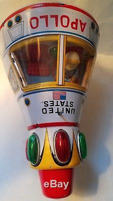 Masudaya Horikawa Apollo Capsule Rocket Tin Japan Vintage Space Ship Toy
