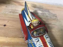 Masudaya MODERN TOYS Vintage Tin Toy Friction Type Space Rocket 33cm Showa Retro