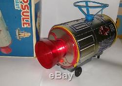 Masudaya SPACE CAPSULE with FLOATING ASTRONAUT withBOX vintage 60s
