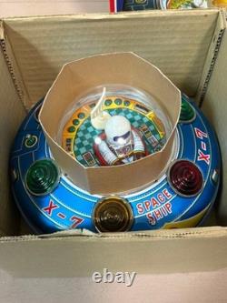Masudaya Tin Toy High Mecha Series X-7 Space Ship UFO With Box Vintage Japan