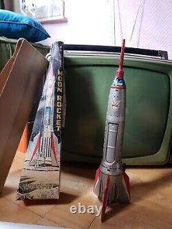 Masuya TM vintage Blech Rakete Moon Rocket org. Box 60ies Japan SPACE TIN TOY