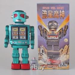 Metal House Space Evil Robot Tin Toy Green Figure vintage Used from Japan