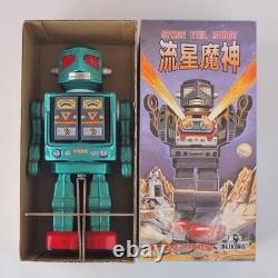 Metal House Space Evil Robot Tin Toy Green Figure vintage Used from Japan