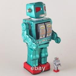 Metal House Space Evil Robot Tin Toy Green Figure vintage Used from Japan