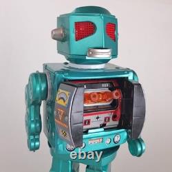 Metal House Space Evil Robot Tin Toy Green Figure vintage Used from Japan