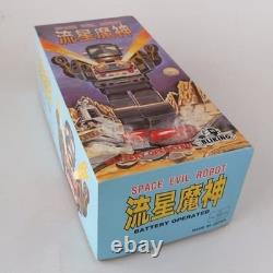 Metal House Space Evil Robot Tin Toy Green Figure vintage Used from Japan